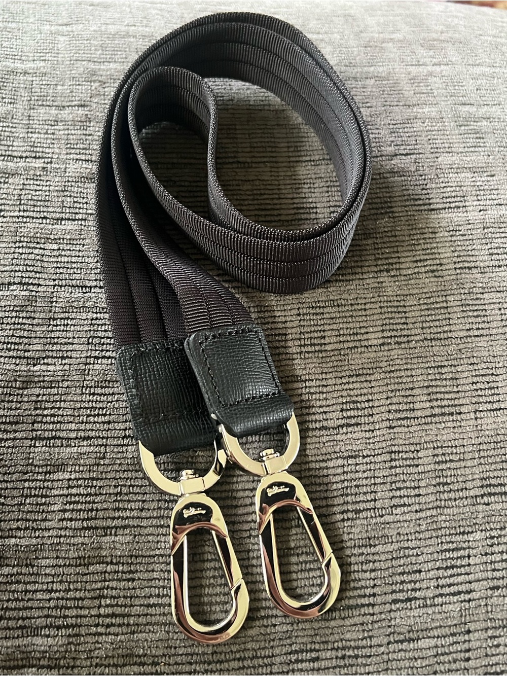Longchamp Black Nylon & Silver Shoulder Strap!